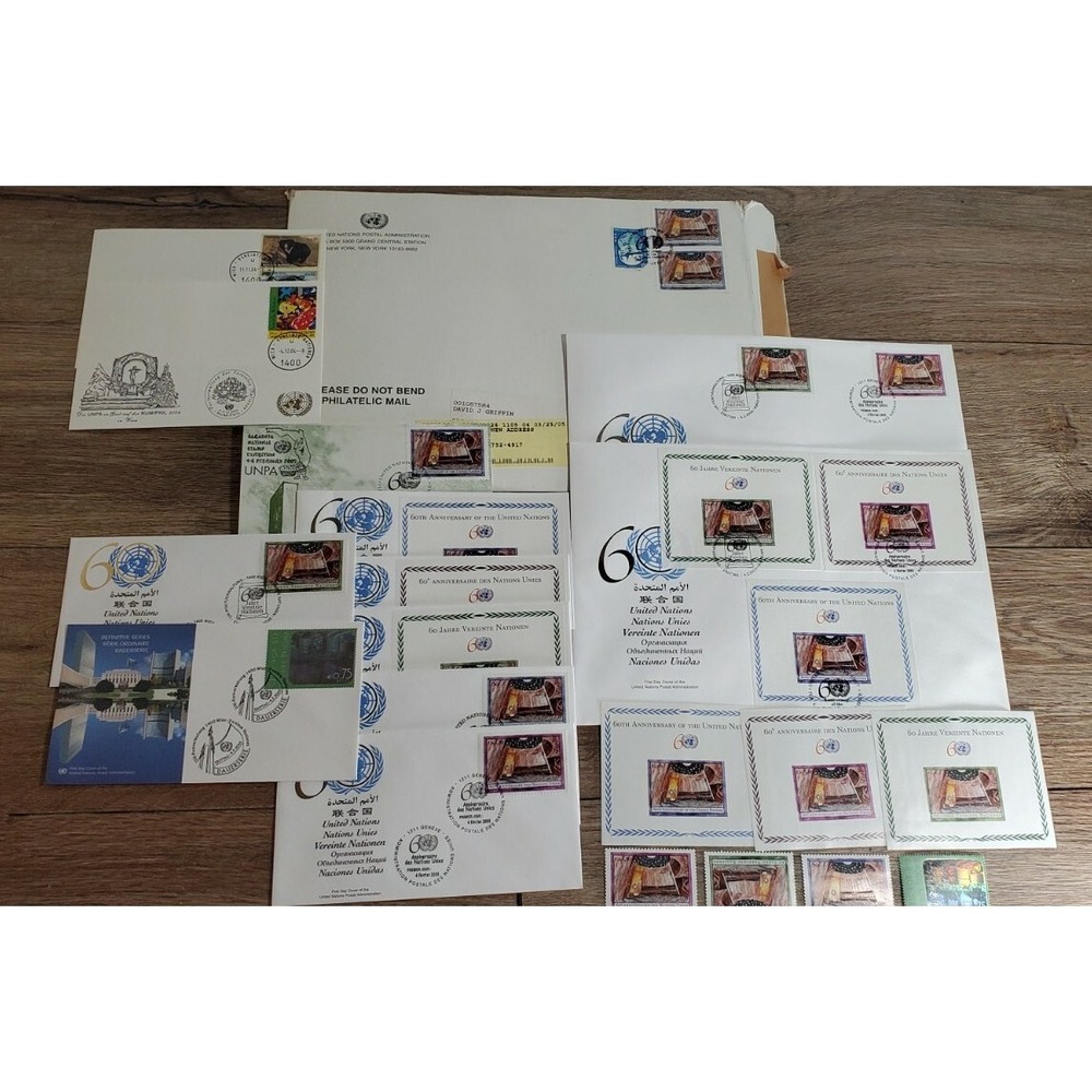 Lot Of 20 United Nations Postal Admin 60th Anniversary United Nations Stamps